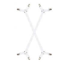 2 Pezzi Bretelle Elastiche Regolabili Cinghie del Supporto Della Pinza Clip per Lenzuola Coprimaterasso Cuscino del Divano(Bianca)
