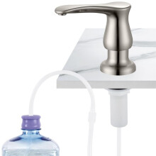 Dispensador de SabãO para Pia de Cozinha em NíQuel Escovado, Dispensador de Sabonete Embaixo da Pia com Kit de Tubo de ExtensãO de Silicone