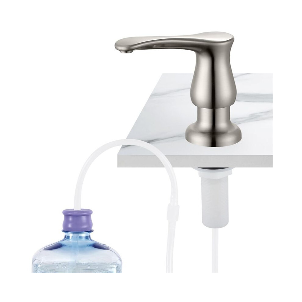 Kitchen Sink Soap Dispenser Brushed Nickel,Under-Sink Soap Dispenser With Silicone Extension Tube Kit 6032332942653