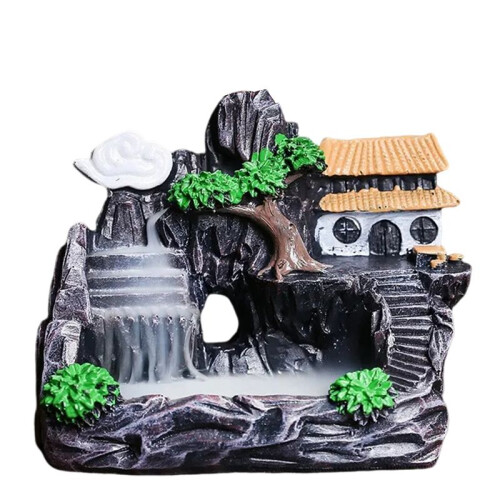 High Mountain Flowing Waterfall Backflow Incense Burner Home Fragrance Diffuser Incense Burner Decoration,D