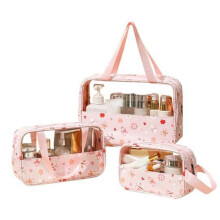 Travel Toiletry Bag, Clear Toiletry Bag Set, 3 Pcs Toiletry Bag for Skincare Products, Portable Wash Bag Shower Bag F