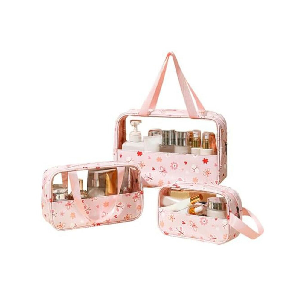 Travel Toiletry Bag, Clear Toiletry Bag Set, 3 Pcs Toiletry Bag for Skincare Products, Portable Wash Bag Shower Bag F