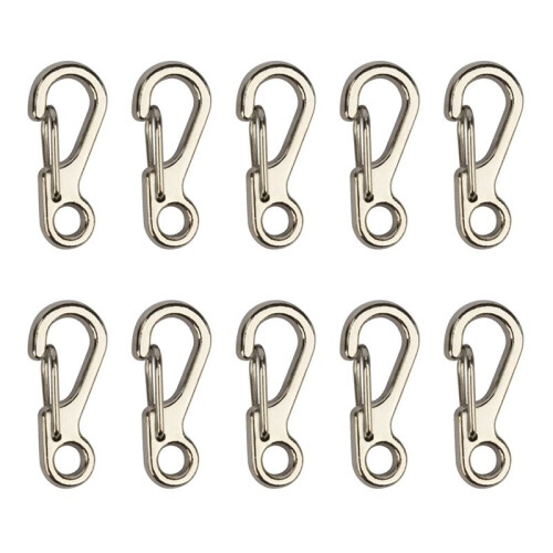 Alloy Carabiner Clip Tiny Spring Snap Hook Carabiners for Backpack Keychains Accessories(Silver)