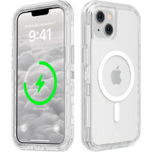 Capa transparente para iPhone 15 Plus compatível com MagSafe – Tripla camada magnética, resistente a impactos e quedas, cristalina.