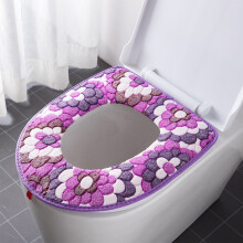 Funda de asiento de inodoro con cremallera y asa, suave, cojín para baño doméstico, bonita funda de asiento de inodoro