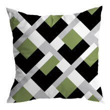 Decoratieve sierkussenhoezen voor de lente, 45 x 45 cm, groen, geometrisch, perzikhuidkleurig.