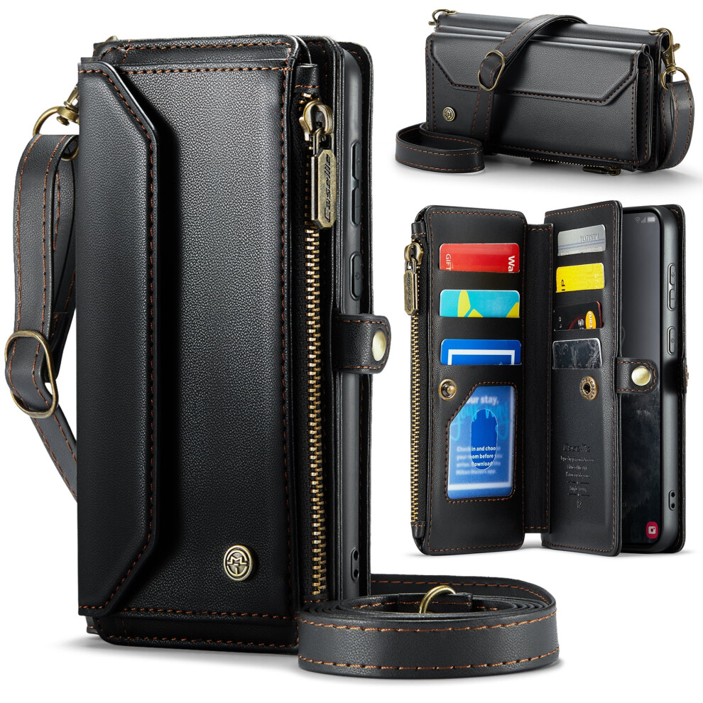 Crossbody Wallet Case For Samsung Galaxy S26 Ultra Pu Black 974856014446