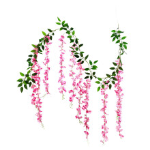 Ghirlanda di glicine artificiale, 2 x 50 cm, 10 rami di seta, ideale per casa, giardino, esterni, arco nuziale e decorazioni per cerimonie.