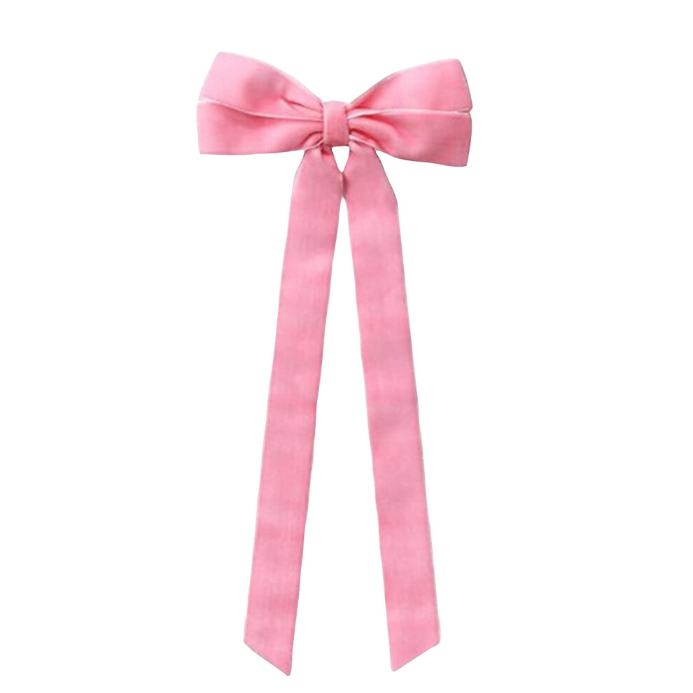 Velvet Bowknot Hair Clip Vintage Style Ribbon Streamer