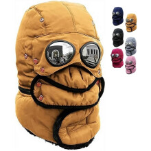 Cappello termico invernale 3 in 1 con occhiali e maschera per il viso, cappello da trapper a copertura totale per sci, sport invernali e temperature