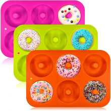 Set di 3 stampi in silicone per ciambelle, teglie antiaderenti a 6 cavità senza BPA per ciambelle e dessert fatti in casa, flessibili e lavabili in