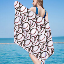 Telo mare hawaiano da donna, stampa baseball, 75x150 cm – Accessorio indispensabile per la spiaggia (compatibile con tutte le borse da spiaggia)
