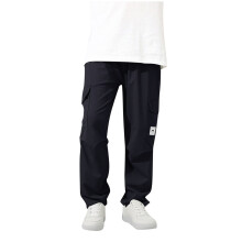 Baggy cargo broek voor tienerjongens, rechte pijpen, wijde pijpen, elastische taille, effen zwarte casual broek voor dagelijks gebruik, 6-7 jaar