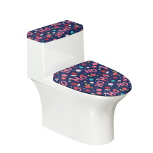 WC-Deckelbezug-Set mit Laternenmuster für elastische Unterseite, aus weichem, rutschfestem Polyester, verstellbar, langlebig.