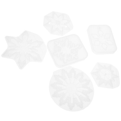 18Pcs Durable Silicone Snowflake Pendant Molds for Xmas Crafts 2