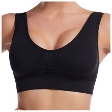 Dames draadloze sportbeha met open mesh, ademend materiaal, schokbestendig, geschikt voor yoga en andere activiteiten, plus size ondergoed met