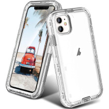 Capa resistente a impactos para iPhone 12 e iPhone 12 Pro [6,1"], proteção contra quedas, capa traseira transparente de tripla camada.