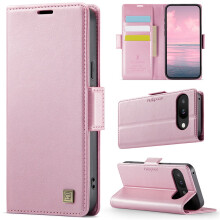 Autospace magnetische portemonneehoes voor Google Pixel 8 – schokbestendige leren flipcase met kaarthouder, roze, compatibel met Google Pixel 8