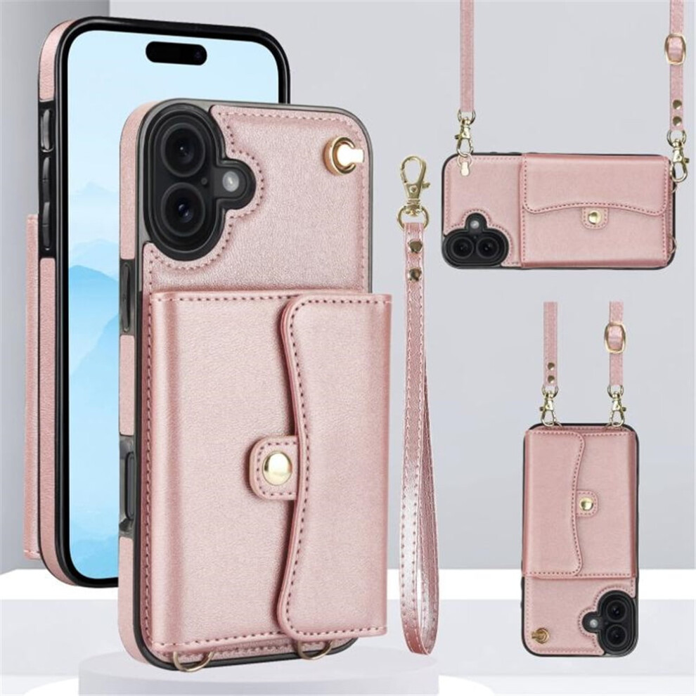 Rfid-Blocking Magnetic Flip Wallet Case For Iphone 16 Rose 937196975006