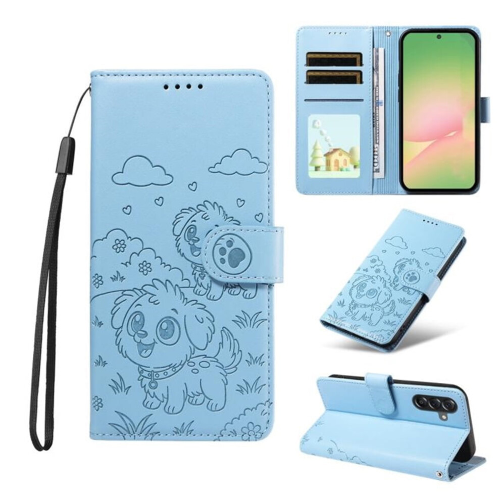 Compatible With Samsung Galaxy A34 5G Leather Flip Case Â Rfid Wallet, Magnetic Clasp, Lanyard & Stand Blue 9340959367627