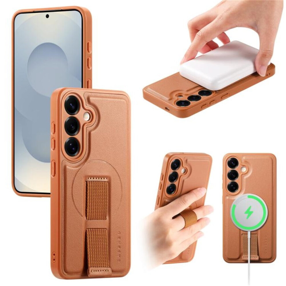 For Compatible With Samsung Galaxy S25+ 5G 6.7" Case With Belt Clip Holster And Kickstand Magsafe Magnetic Phone Cases,,For Galaxy S25+ 5G Brown 9340959367849