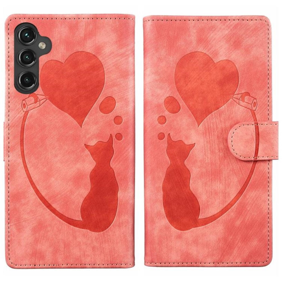 Pu Leather Flip Wallet Case With Magnetic Closure & Card Slots, Compatible With Samsung Galaxy A56 5G 6.7" Orange 9340959368112