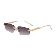 Okulary przeciwsłoneczne XN-90340Cat-Eye – bezramkowe, eleganckie dla kobiet