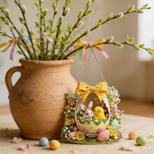 Näitä pääsiäisstrassikoristeita voi käyttää akryylikoristeellisten tunnisteiden tekemiseen, ja ne sopivat täydellisesti
