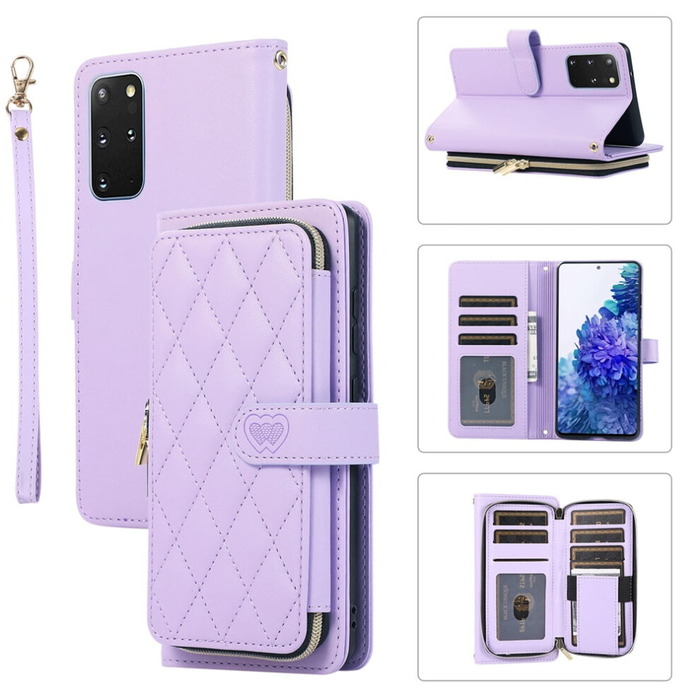 Leather Wallet Case For Samsung Galaxy S20 5G With Purple 937196974962