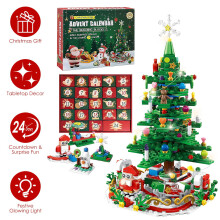 Calendario dell'Avvento di Natale 2025, Albero di Natale, Blocchi da costruzione, Giocattoli con luci LED, Regali di Natale per bambini e adulti
