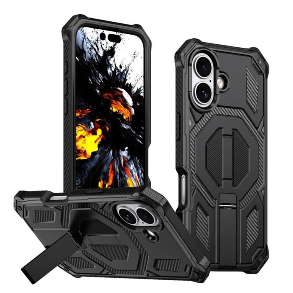 Iphone 17 Case Compatible With Magsafe Â Military-Grade, 360 Shockproof, Hidden Metal Kickstand, Black 9340959368969