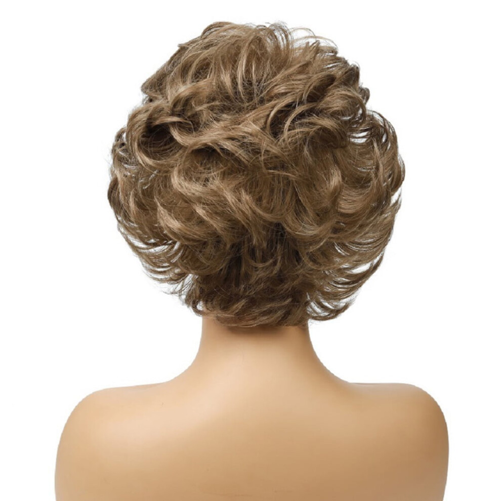 Unbranded curly wig with short oblique bangs for women
