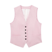 Liquidação! Casaco Plus Size Feminino, Cor Sólida, Casual, em Mistura de Linho, Modelo Colete.