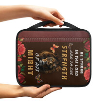 Lion Rose Butterfly Print Bible Cover for Men & Women – Waterproof, Multifunctional, with Handle – Compatible with Standard Bibles