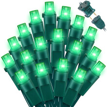 100-Pack Green LED String Lights, 21.6FT, Indoor/Outdoor Holiday, Party, Wedding, Independence Day Decoration – Compatible with Standard Outlets