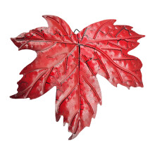 Decoración de pared con forma de hoja de arce: escultura rústica de metal para interiores y exteriores, ideal para otoño y Acción de Gracias.