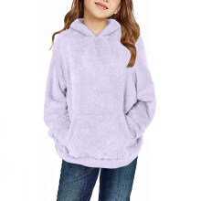 Zachte fleece hoodie voor meisjes met zak – Warme wintertrui, geschikt voor kindermaten