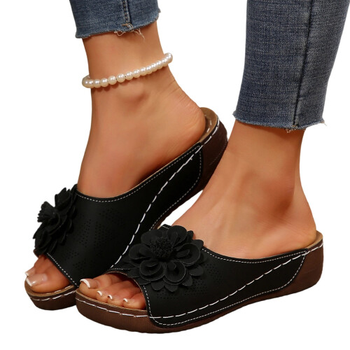 Willtoo Women's Wedge Sandals Boho Flat Open-Toe Platform