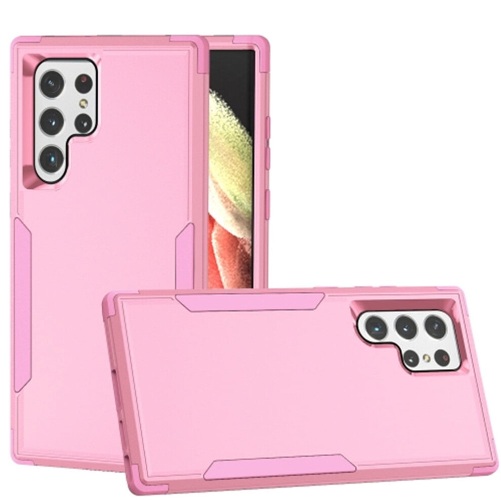 Heavy Duty 3-Layer Bumper Case For Samsung Galaxy S22 Ultra 5G 6.8", Shockproof & Dropproof, Full Rubber Armor, Pink 9340959370986