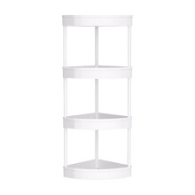 Étagère d'angle multi-usages - Organisateur de sol pour salle de bain/cuisine, étagère trépied gain de place pour toilettes et rangement
