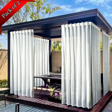 Waterproof Outdoor Curtains 52"x84", Light Filtering, Grommet Top, for Patio/Porch/Pergola/Cabana, 2 Panels, White