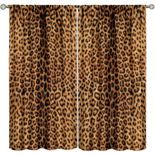 Leopard Print Curtains 42x54 Inch, Brown Animal Texture, Rod Pocket, for Living Room & Home Decor – 2 Panels Set