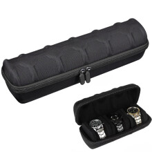 5 Slot Hard Watch Travel Case, Watch Roll Case Storage and Organizer for Men and Women, with Shockproof Watch Pillow (Black 5 Slots)