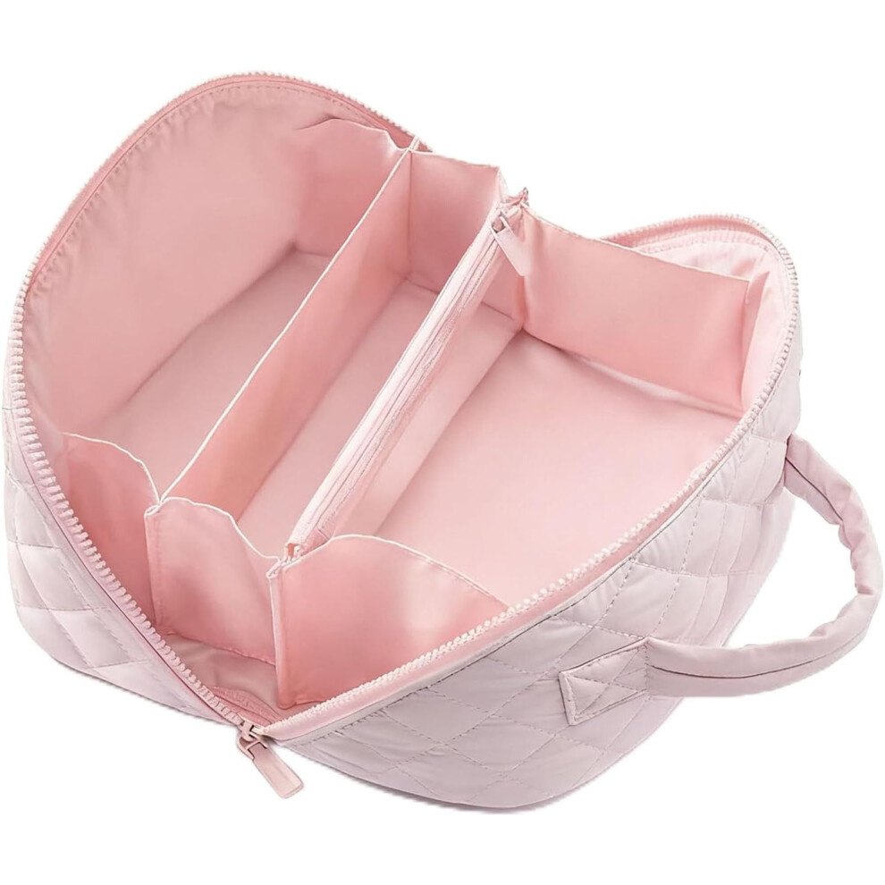 Petition Makeup Bag for Women â Wide-Open Lay-Flat Toiletry Organizer with Dividers, Travel-Sized & Water-Resistant