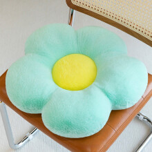 Adorable Sunflower Plush Cushion Pillow, Soft Floral Seat Pad for Sofa/Living Room/Bedside, Decorative Flower Pillow, 13.78in, Green