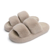 Pantuflas de mujer con espuma viscoelástica y textura suave, color negro, tallas 6.5-8.