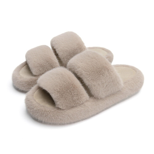 Γυναικείες παντόφλες Memory Foam Fuzzy Μαύρες, μέγεθος 6,5-8