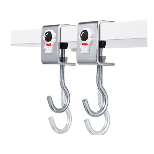 Desk Bag Hook,2 Pcs Nail Free Storage Hook, Space Organizer Headset Stand, Under Desk Hook Mount, Student Work Desk Hook