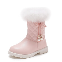Toddler Boots Girls Boots Girls' Autumn and Winter Snow Boots Platform Soles Non Warm and Comfort Solid Color Bow Side Zip Boots Girls Winter Boots