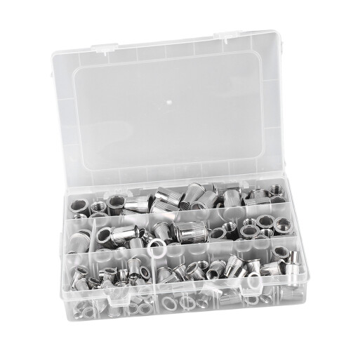 Rust Resistant Corrosion Resistant Stainless Steel Rivet Nut Threaded Insert Nutsert Flat Head Rivet Nut High Strength Work Hardened Surface for 1
